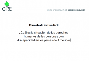 Portada del documento en formato de lectura fácil "¿Cuál es la situación de los derechos humanos de las personas con discapacidad en los países de América?"